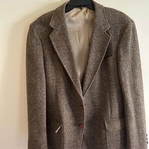 Mens English Manor Classic Brown Herringbone Blazer size 42R